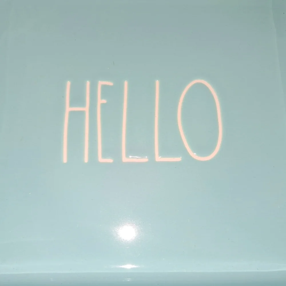 New! Rae Dunn Tiffan Blue HELLO PRETTY, 2 compartment vanity tray
